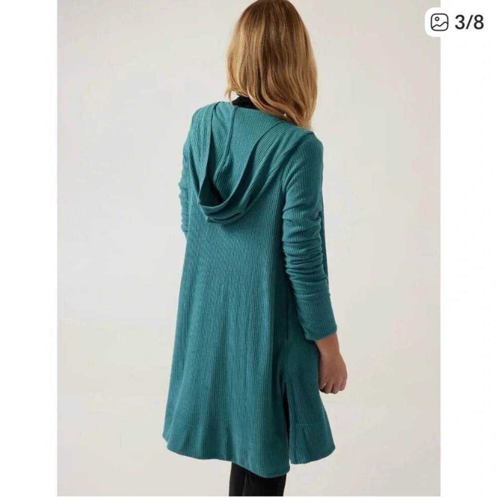 Athleta Teal Ribbed Cardigan - Picture 3 of 8